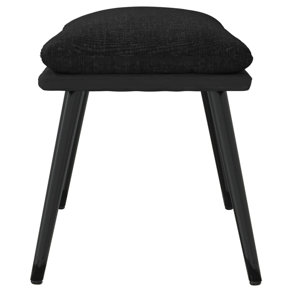 Fußhocker Hellgrau 45x29,5x35 cm Stoff und Kunstleder