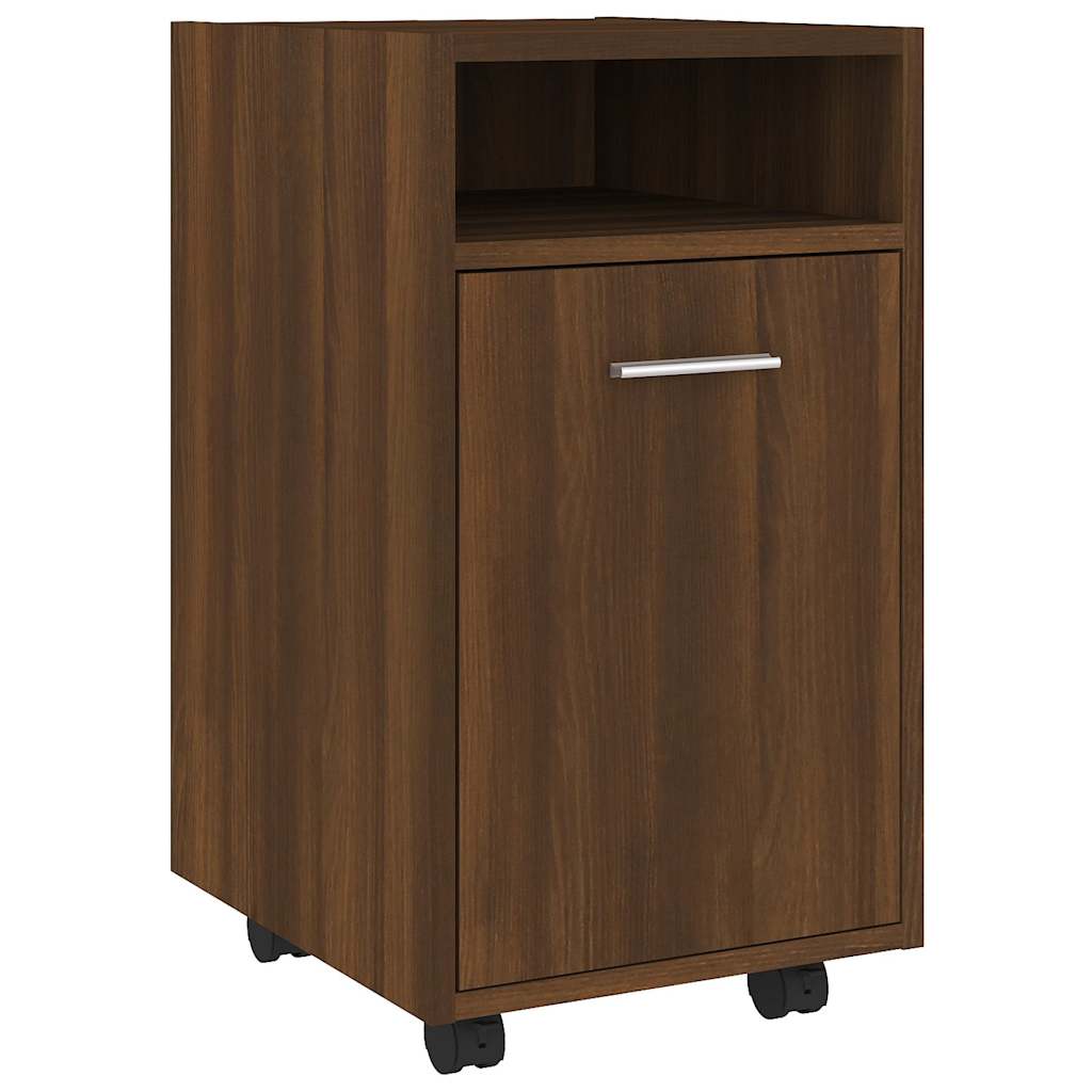 Beistellschrank mit Rollen Weiß 33x38x60 cm Holzwerkstoff