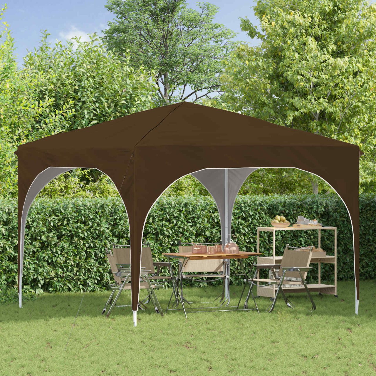 Pop-up Partyzelt 290 x 290 x 245 cm Creme