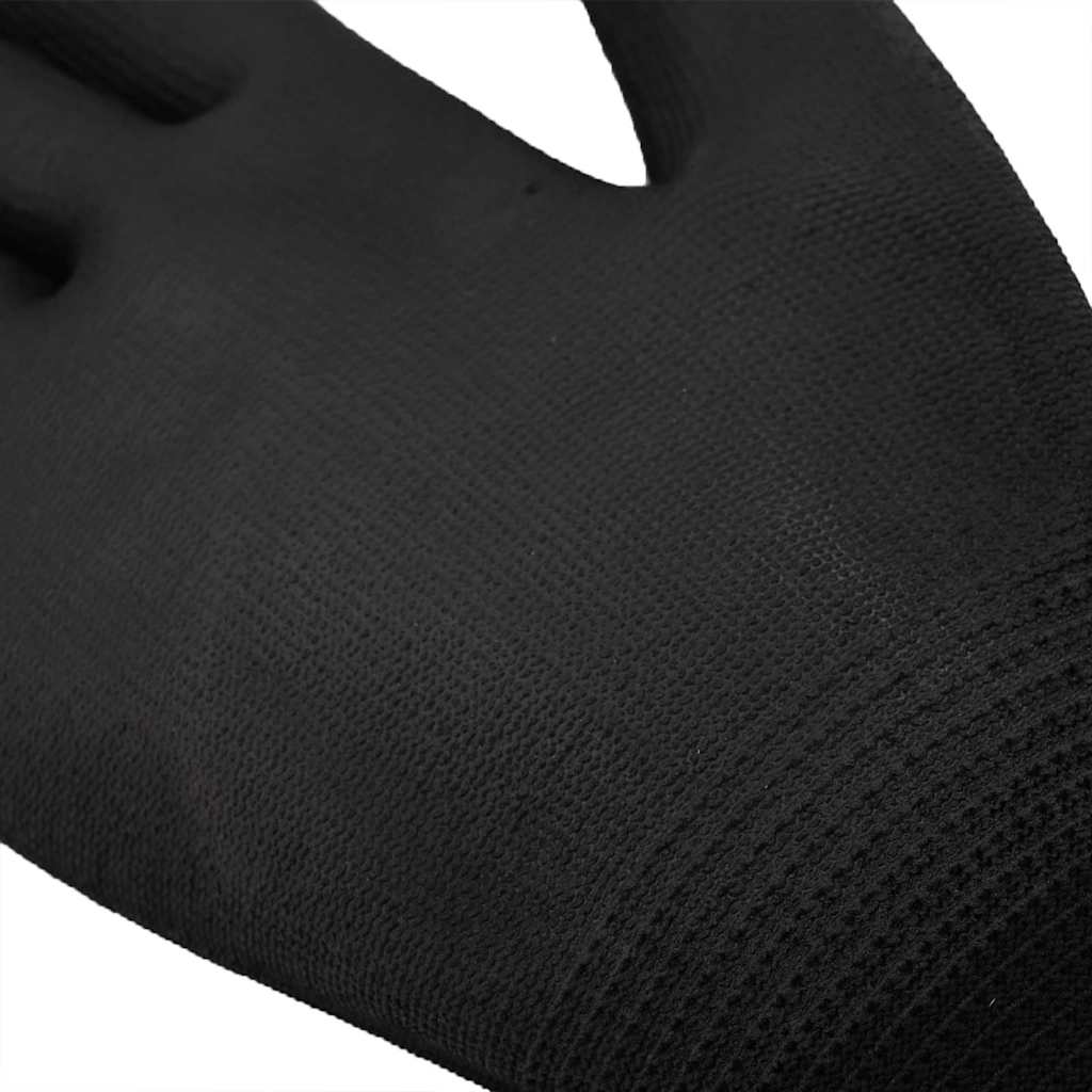 Arbeitshandschuhe 12 pcs Grau und Schwarz 7 / S Polyester