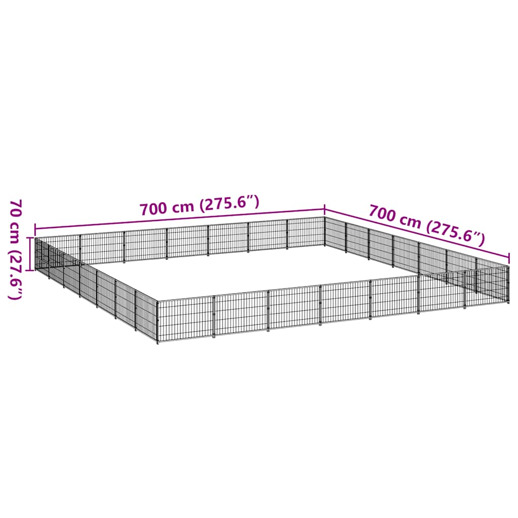 Hundezwinger Schwarz 4 m² Stahl