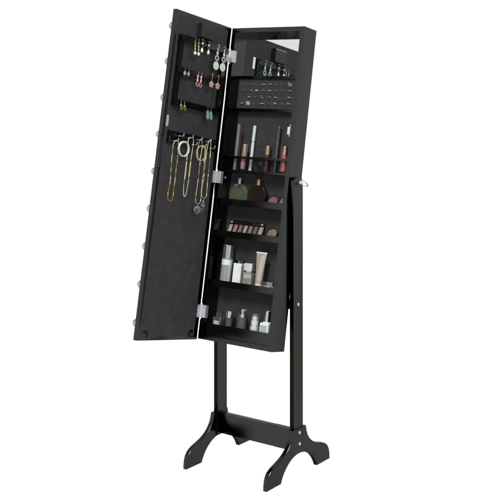 Standspiegel mit LED Weiß 34x37x146 cm
