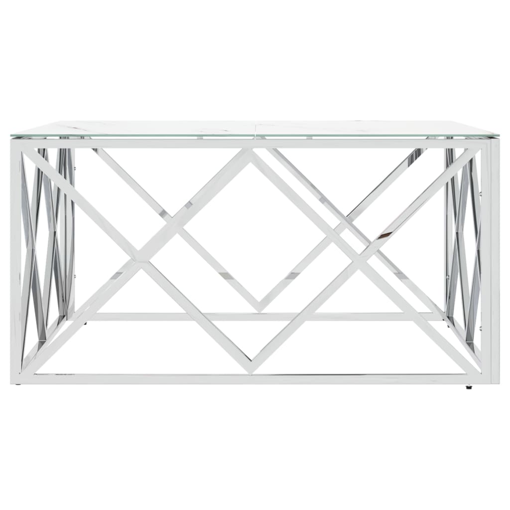 Couchtisch 80x80x40 cm Edelstahl und Glas