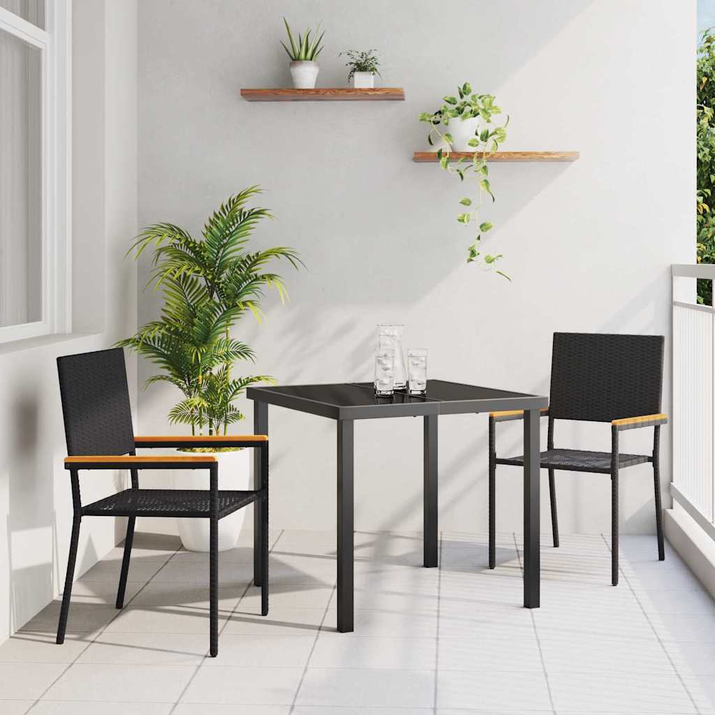 Garten Stapelstühle 4 pcs Braun und Schwarz 54 x 56 x 90 cm
