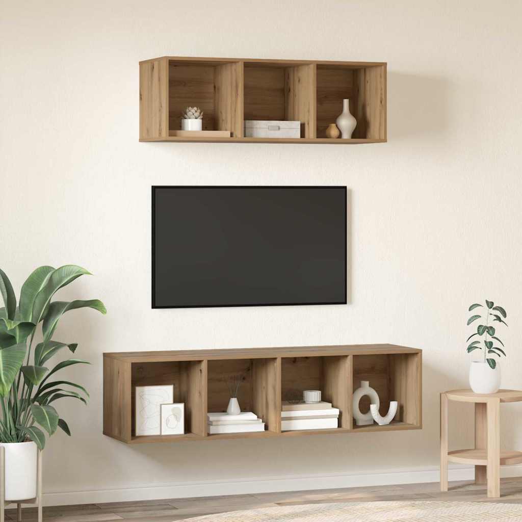 2-tlg. TV-Schrank-Set Weiß Holzwerkstoff