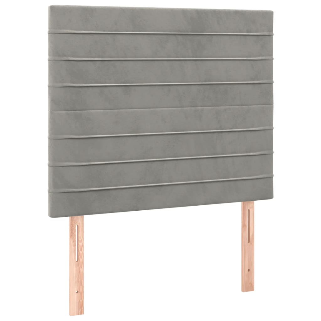 Kopfteil Hellgrau 80x5x118/128 cm Samt