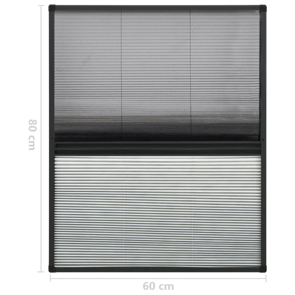 Plisse Insektenschutzfenster mit Jalousie Aluminium 160×80 cm