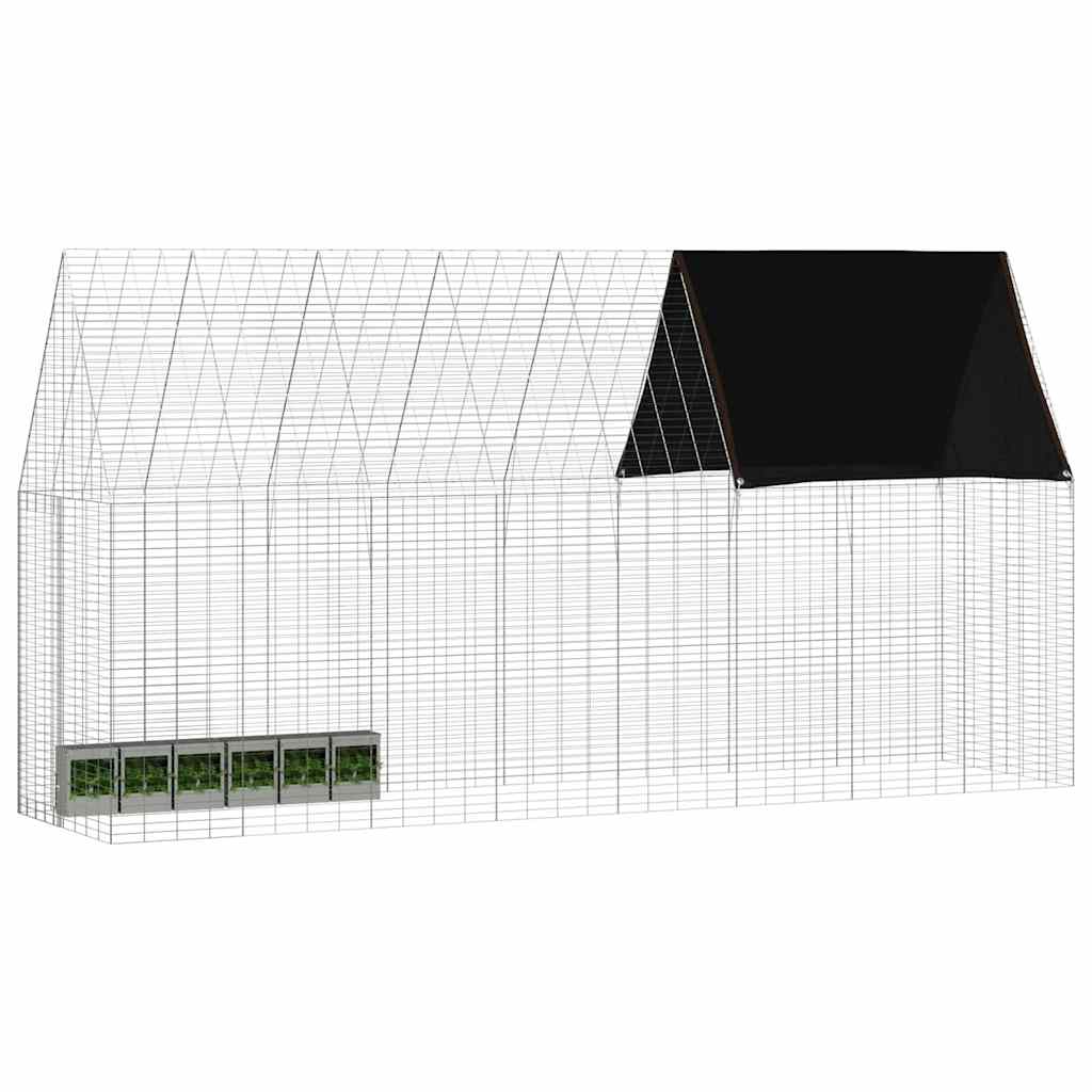 Hühnerkäfig 2 pcs Silber 600 x 100 x 210 cm Verzinkter Stahl