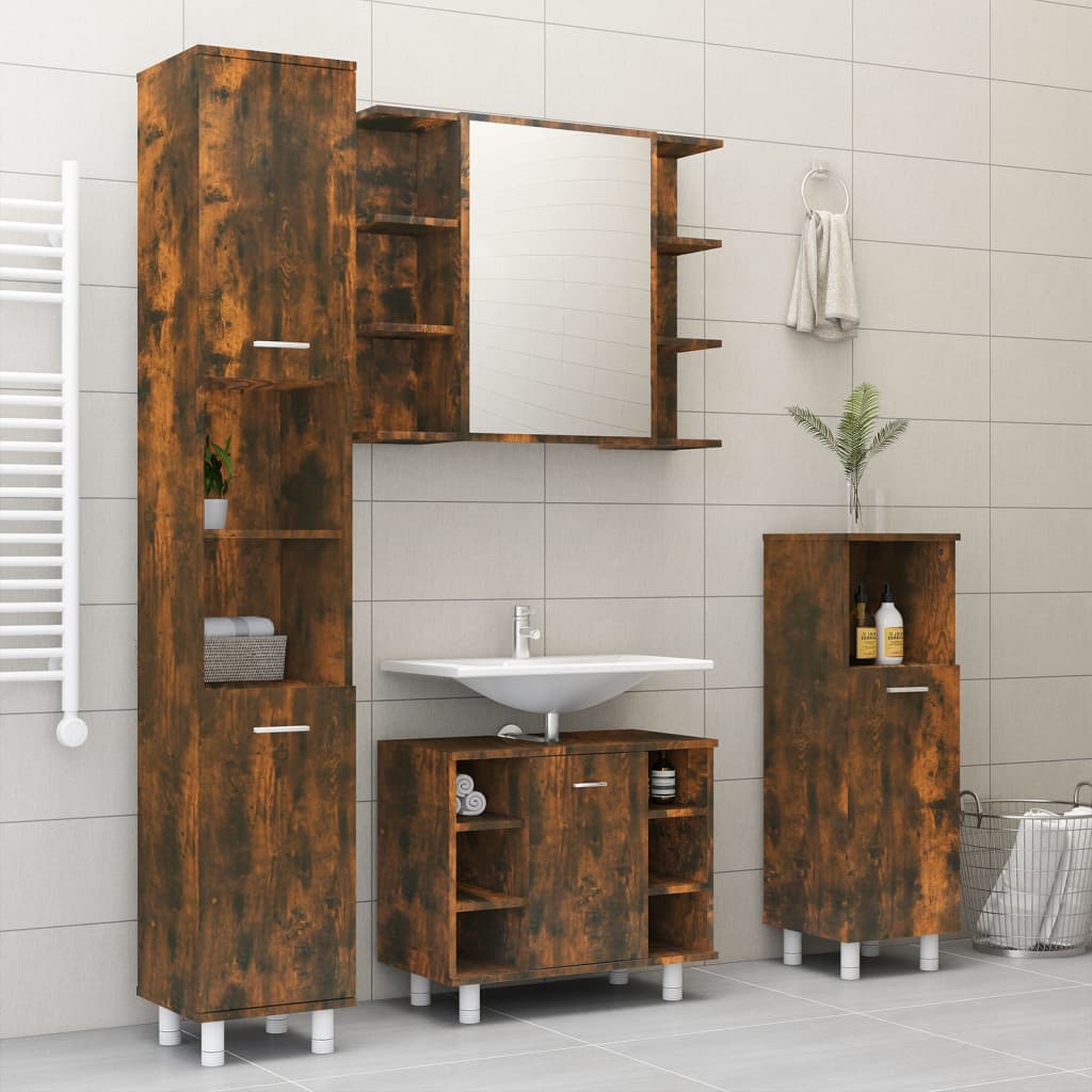 Bad-Spiegelschrank Weiß 80x20,5x64 cm Holzwerkstoff