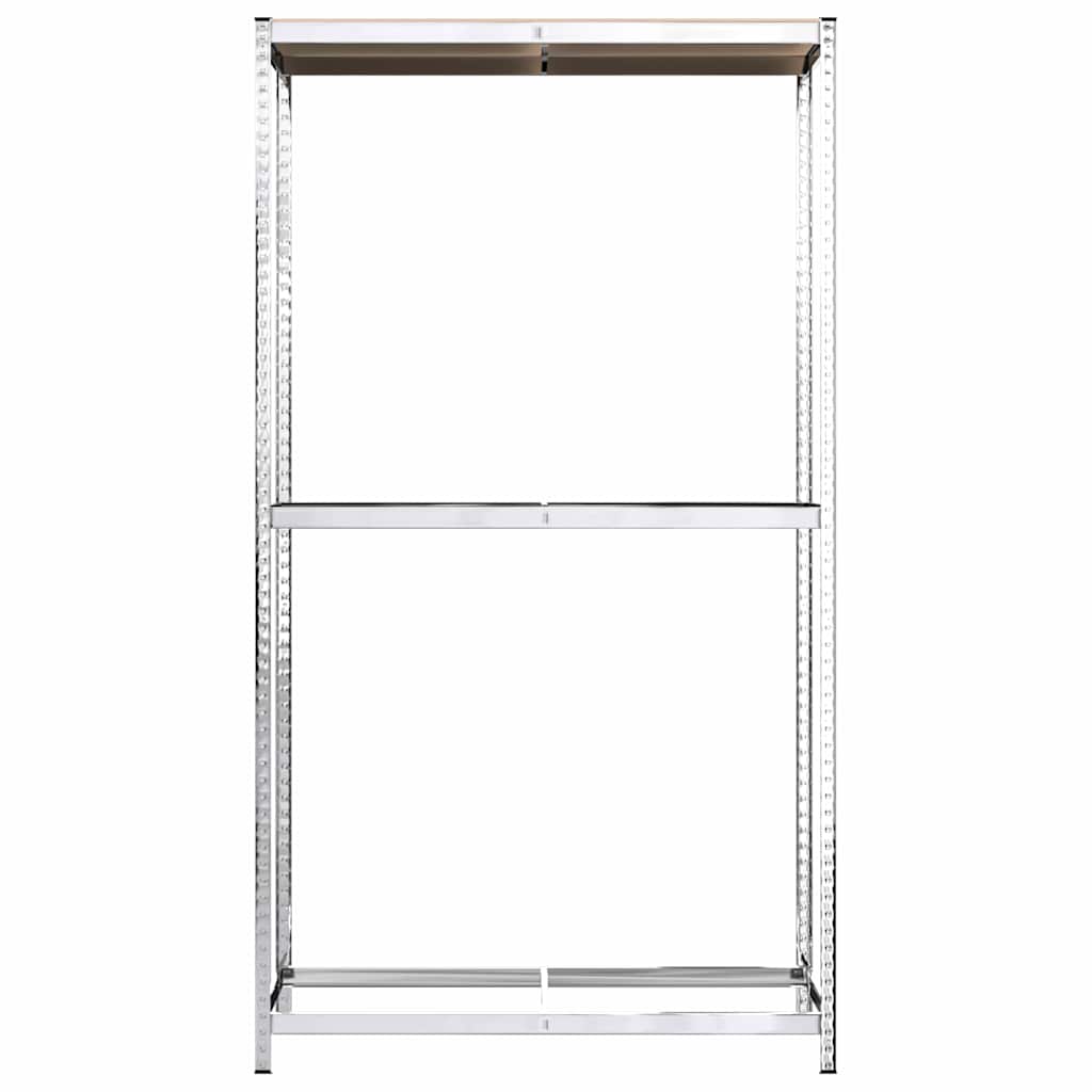 Reifenregale mit 2 Böden 3 Stk. Silbern 110x40x110 cm Stahl