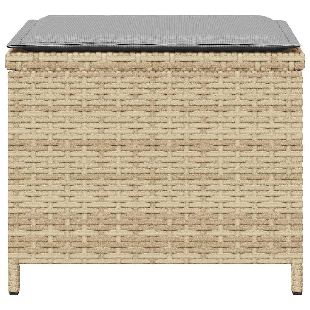 Gartenhocker mit Kissen 4 Stk. Schwarz 41x41x36 cm Poly Rattan
