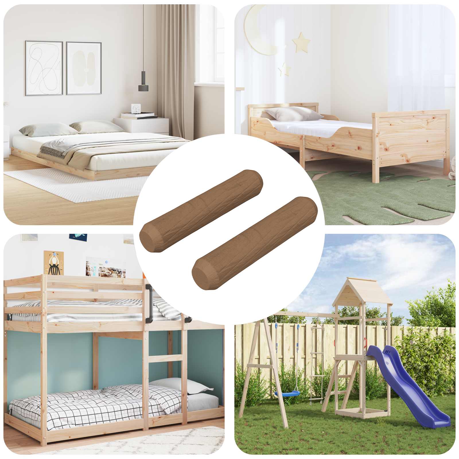 Holzdübel 2 pcs Natur Ø 6 x 40 mm Massivholz