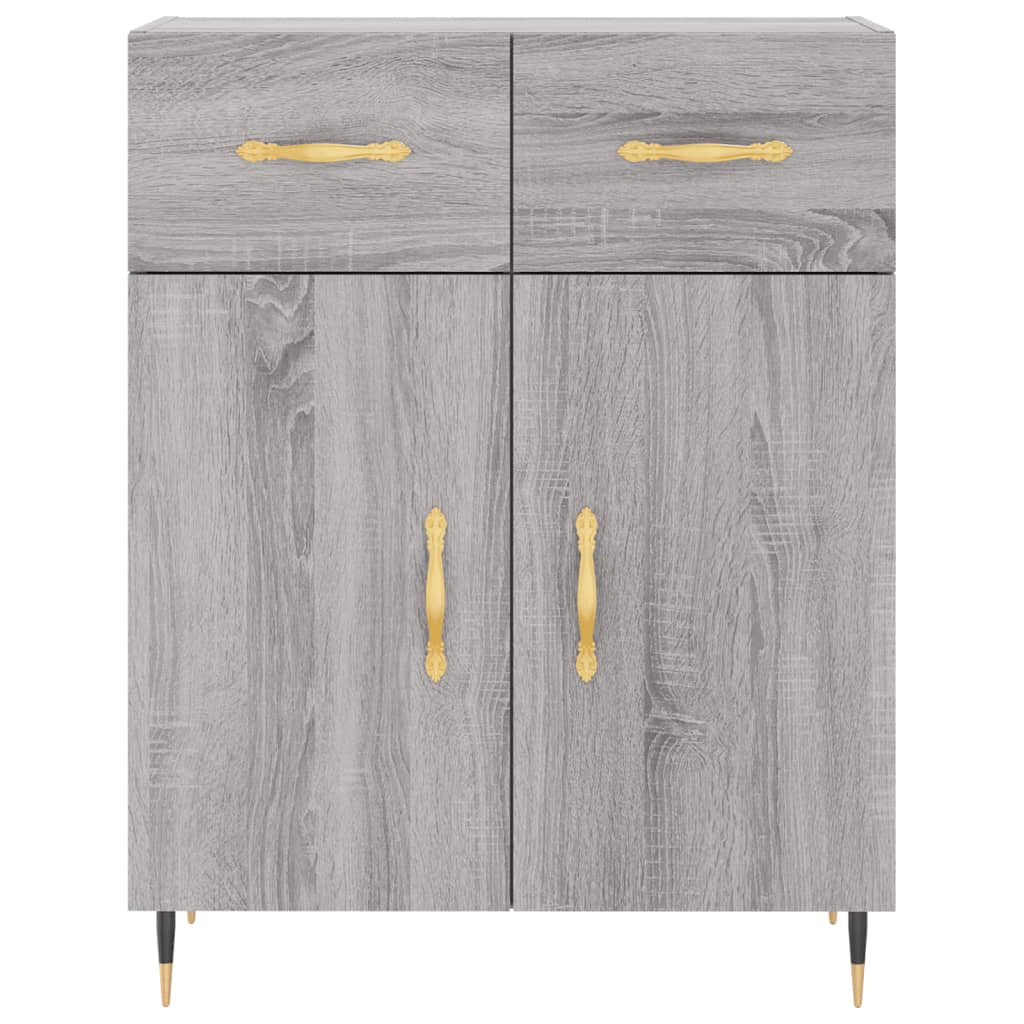 Highboard Betongrau 69,5x34x180 cm Holzwerkstoff