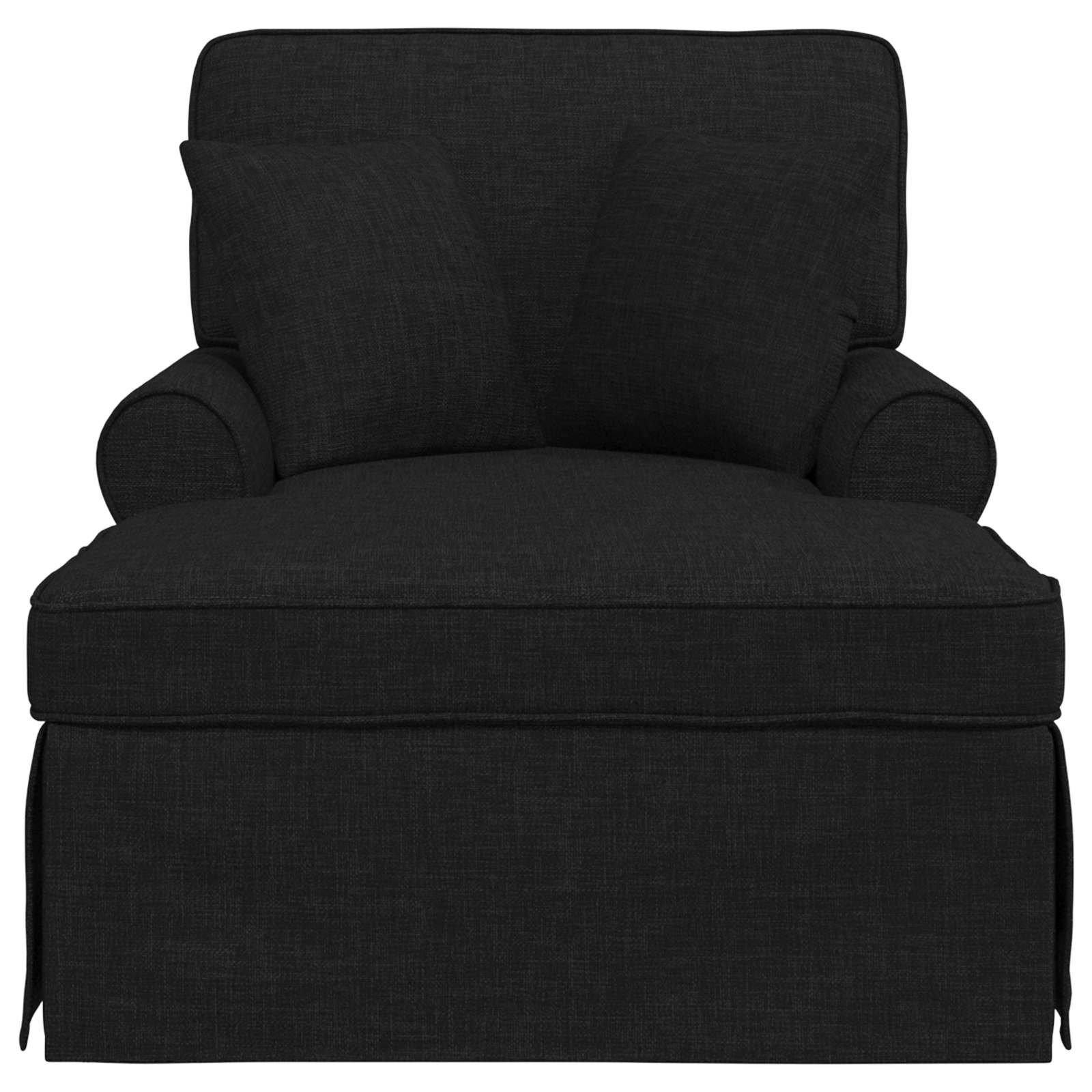 Chaise Lounge mit Rock mit Kissen 3 pcs Hellgrau Stoff