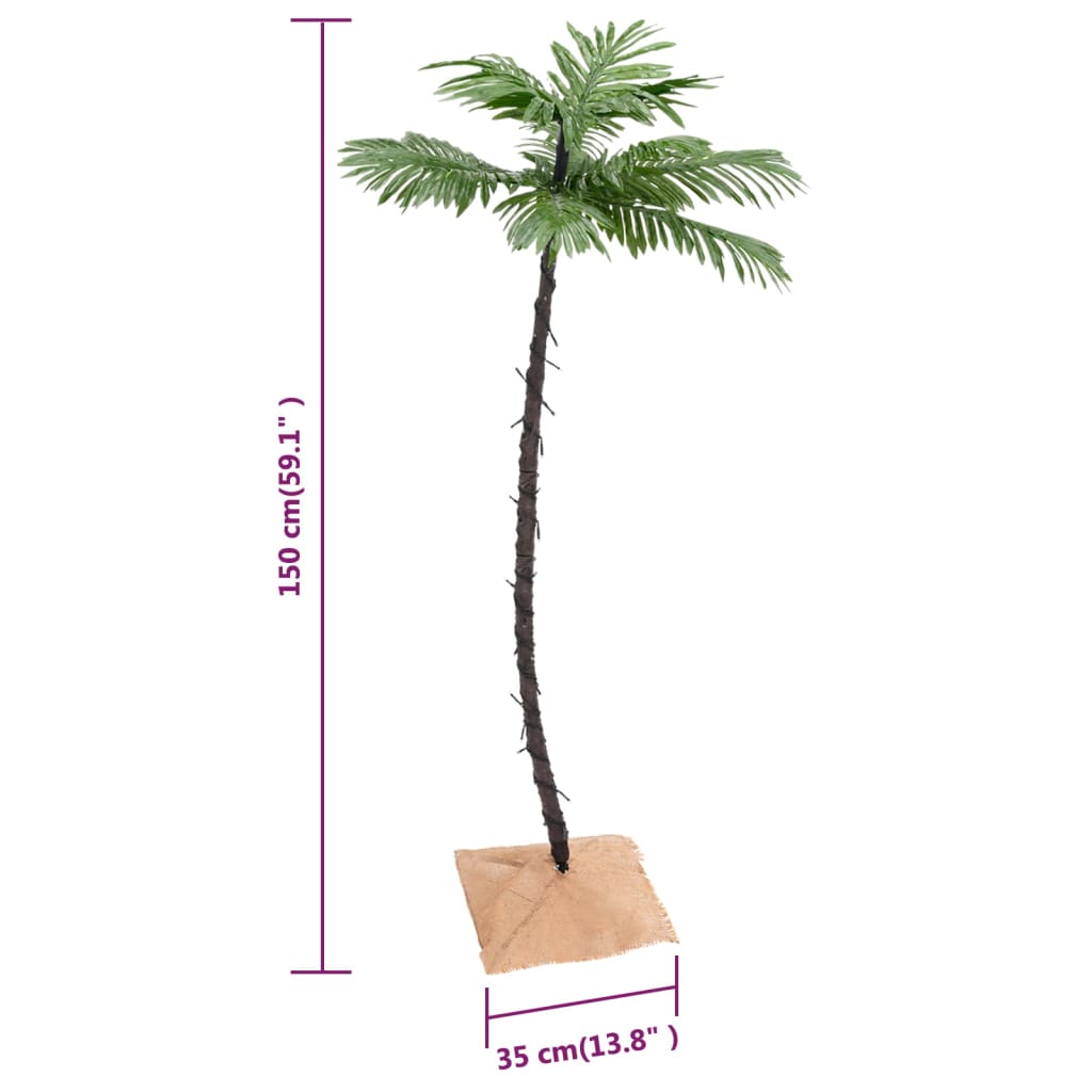 Künstliche Palme LED Warmweiß 72 LEDs 120 cm