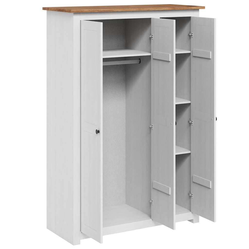 Kleiderschrank 3-Türig 118×50×171,5 cm Kiefer Panama Serie