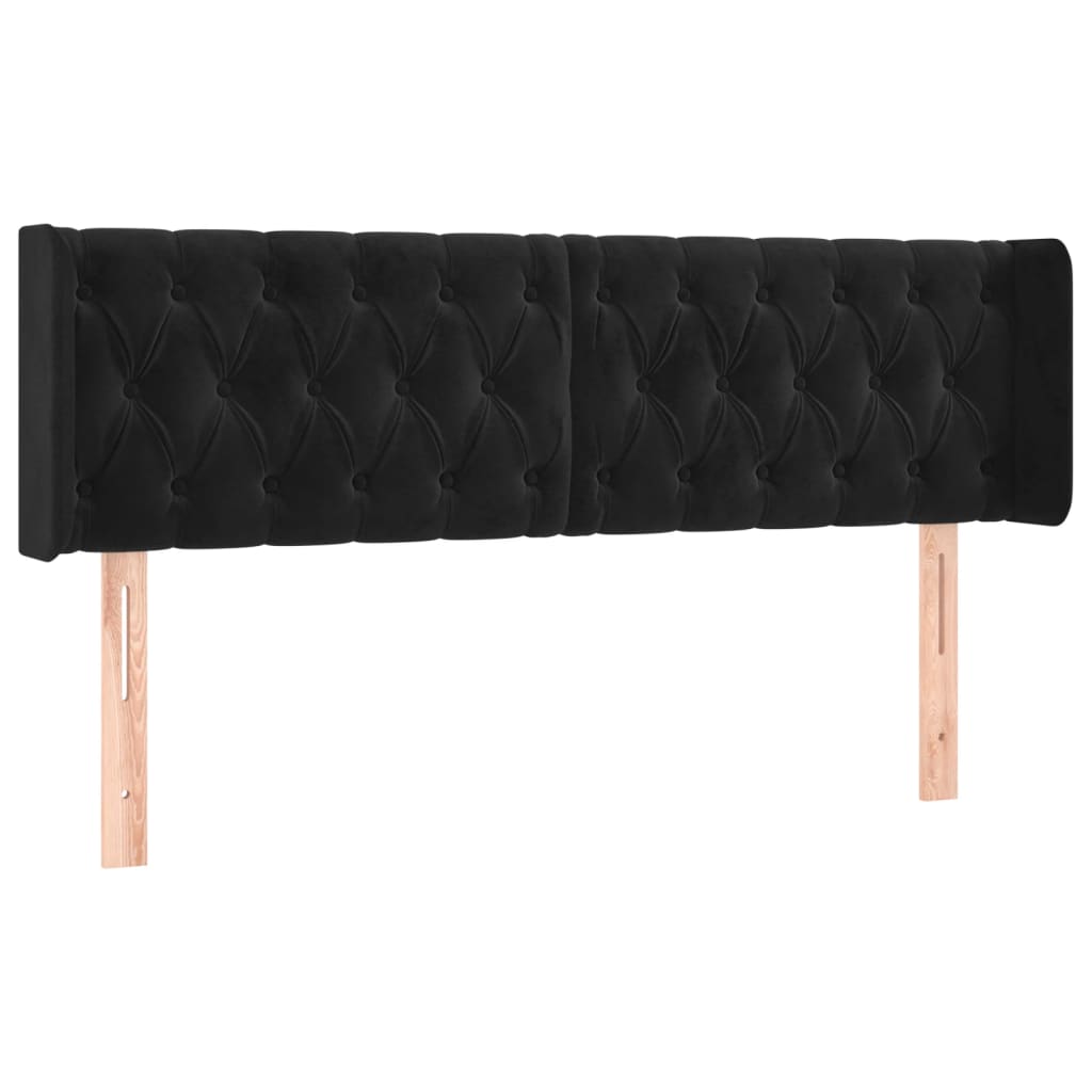 Kopfteil mit Ohren Dunkelblau 93x16x78/88 cm Samt