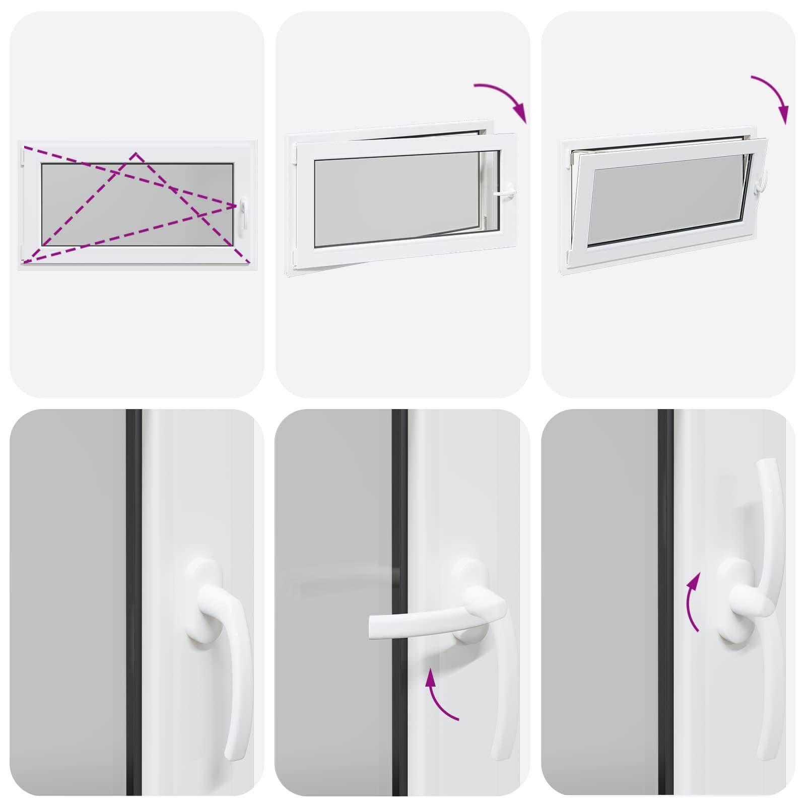 Kellerfenster RISOR 50 x 50 cm PVC und Glas Weiß