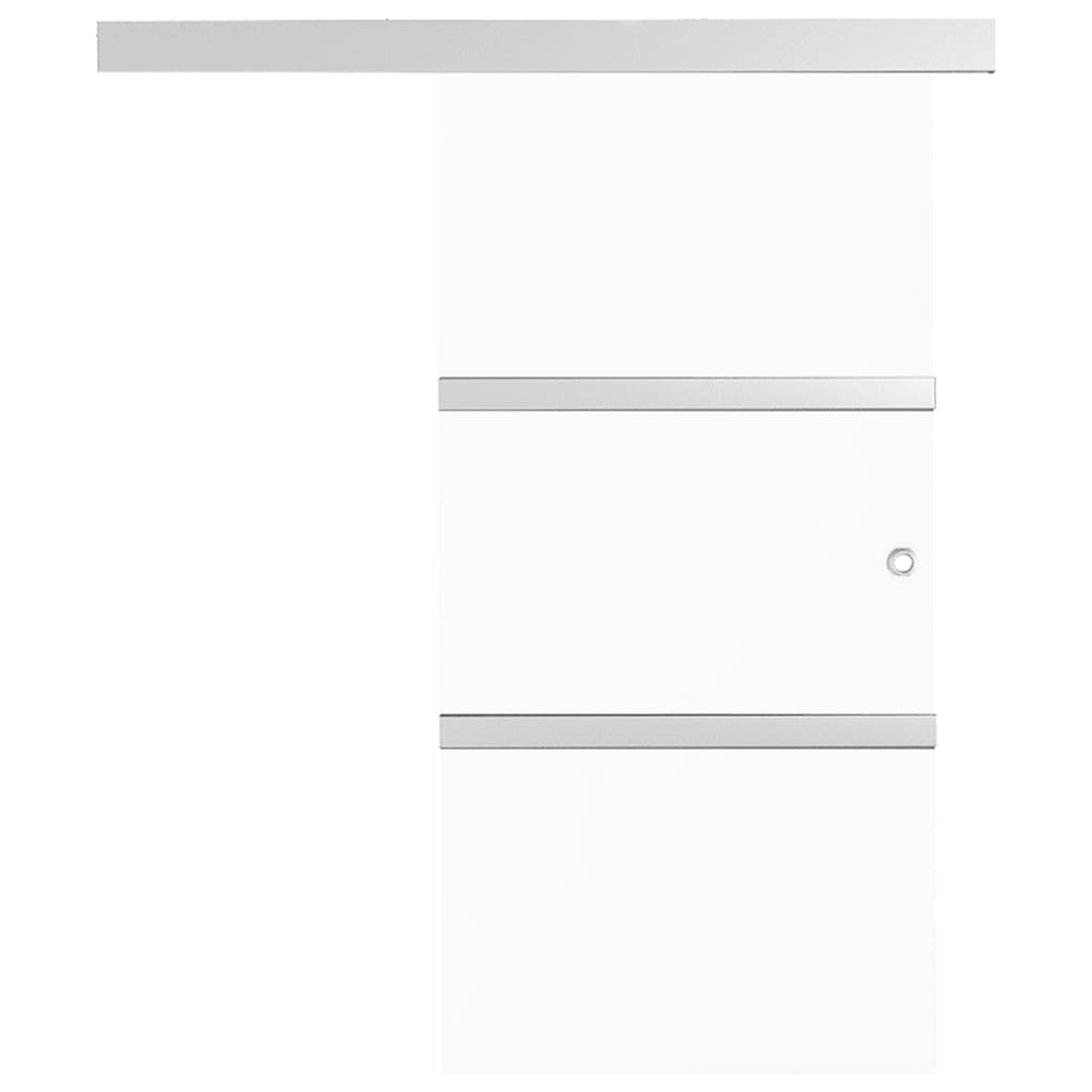 Schiebetür ESG-Glas und Aluminium 90x212 cm Silbern