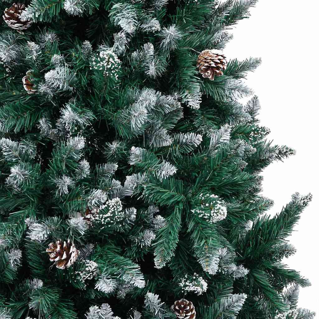 Künstlicher Weihnachtsbaum mit LEDs Kugeln Zapfen 150 cm