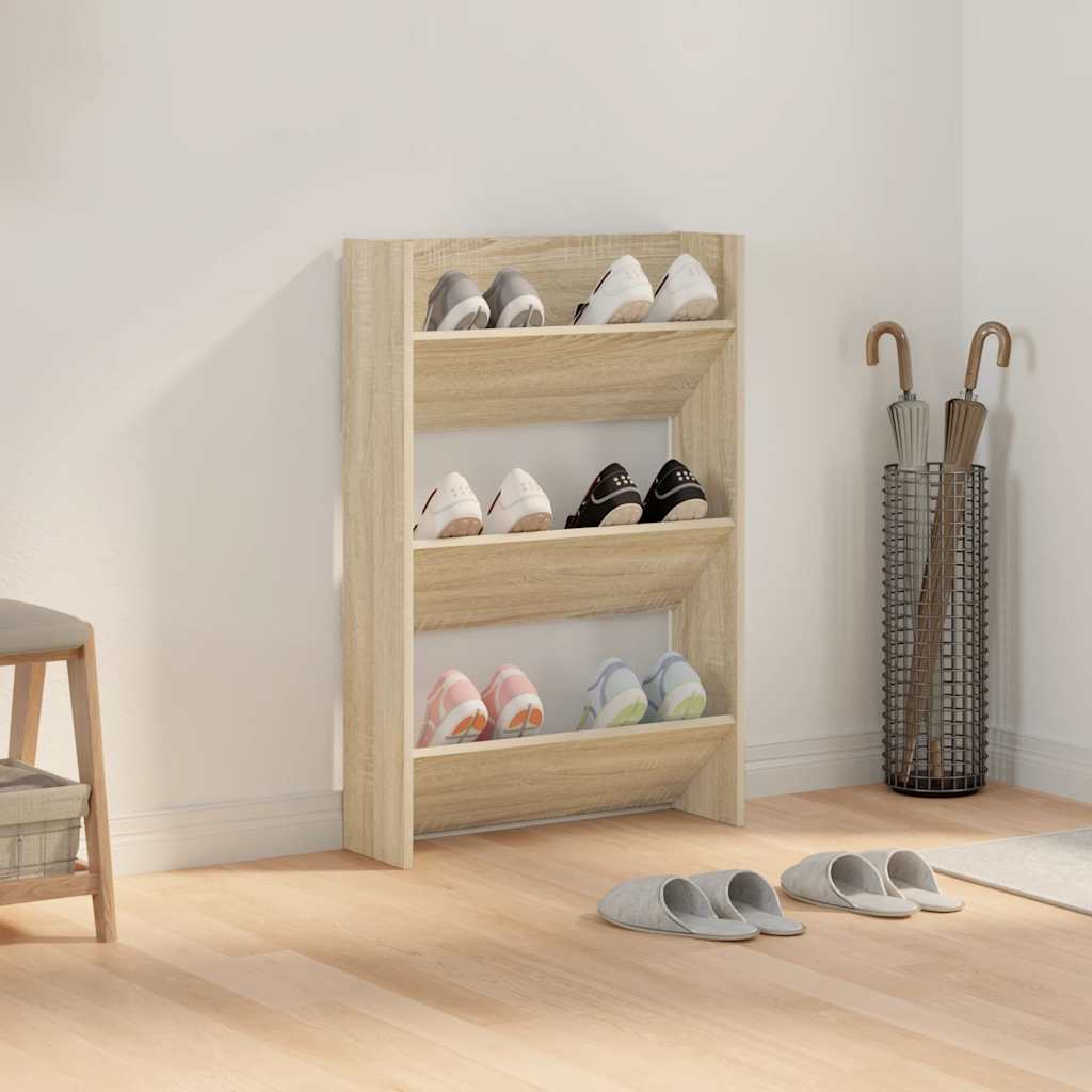 Wand-Schuhschränke 4 Stk. Weiß 60x18x60 cm Holzwerkstoff