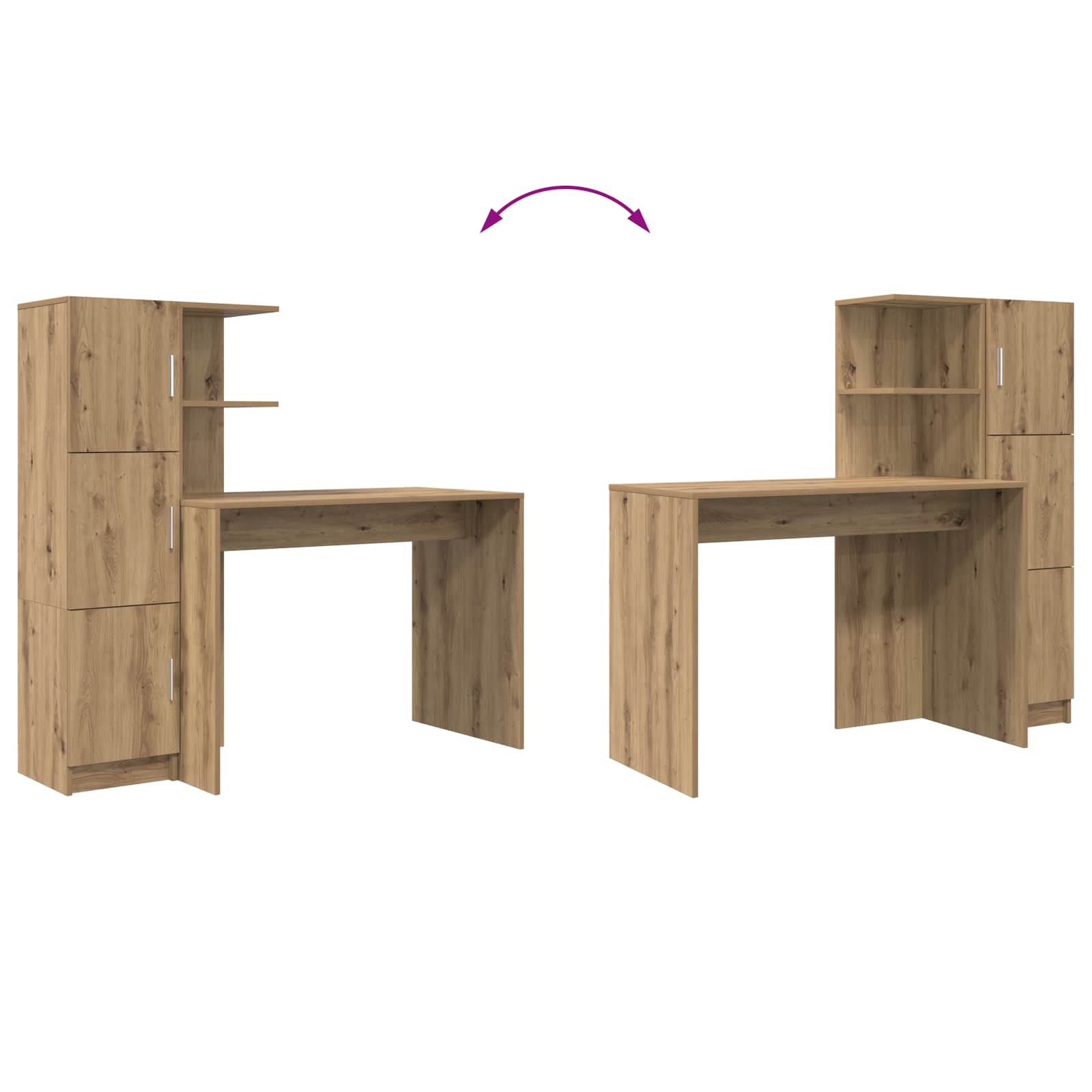 Schreibtisch 2 pcs Beton Grau