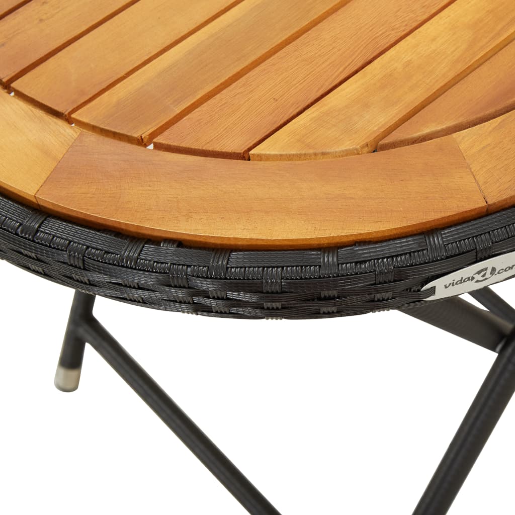 Beistelltisch Braun 60 cm Poly Rattan und Hartglas