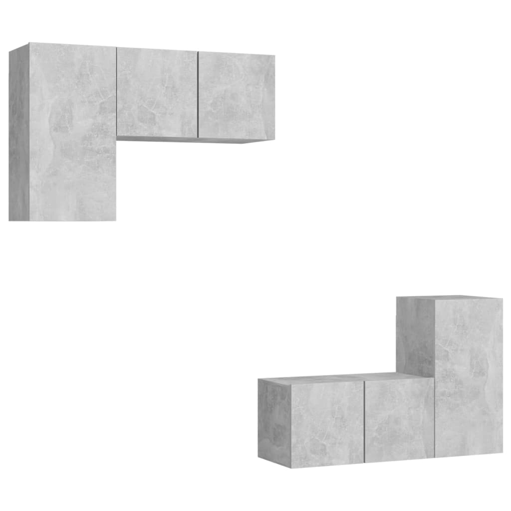 4-tlg. TV-Schrank-Set Weiß Holzwerkstoff