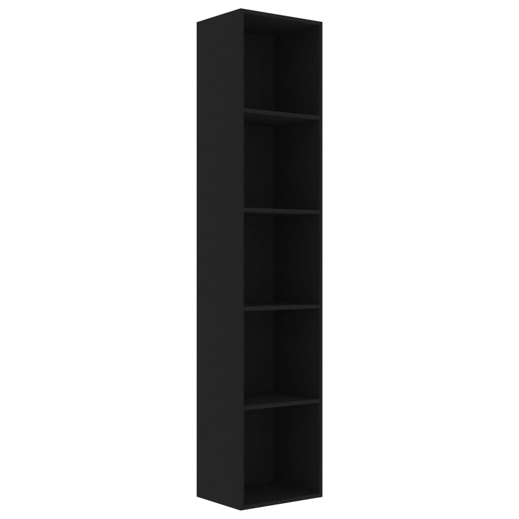 Bücherregal Schwarz Eichen-Optik 80x30x189 cm Holzwerkstoff
