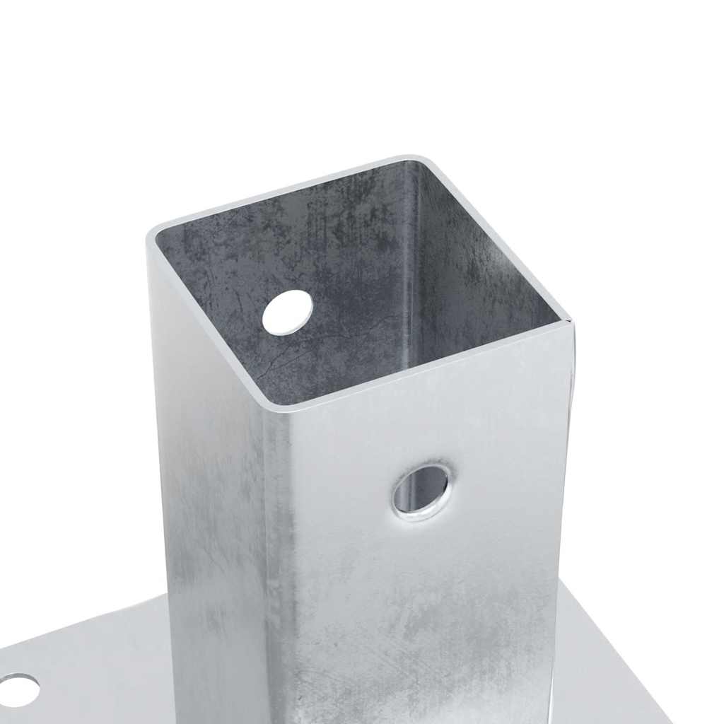 Pfostenträger Quadratisch 4Stk. Silber 46x46mm Verzinkter Stahl