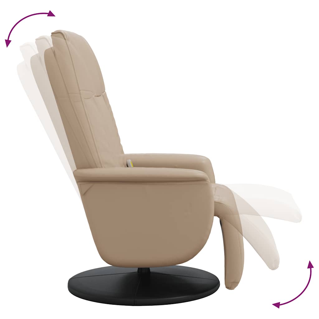 Massagesessel mit Fußteil Creme Kunstleder