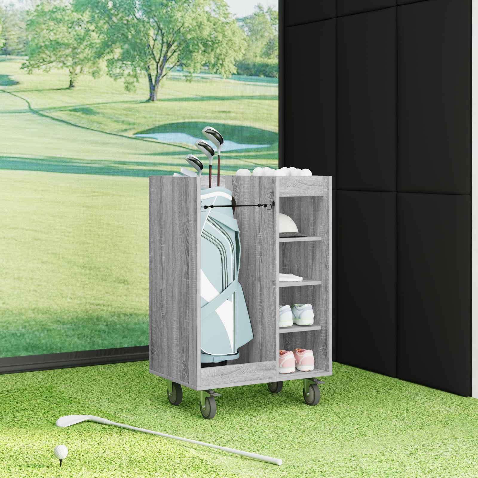 Golf Schrank Mit Rad Uni Weiß 65 x 45 x 98 cm