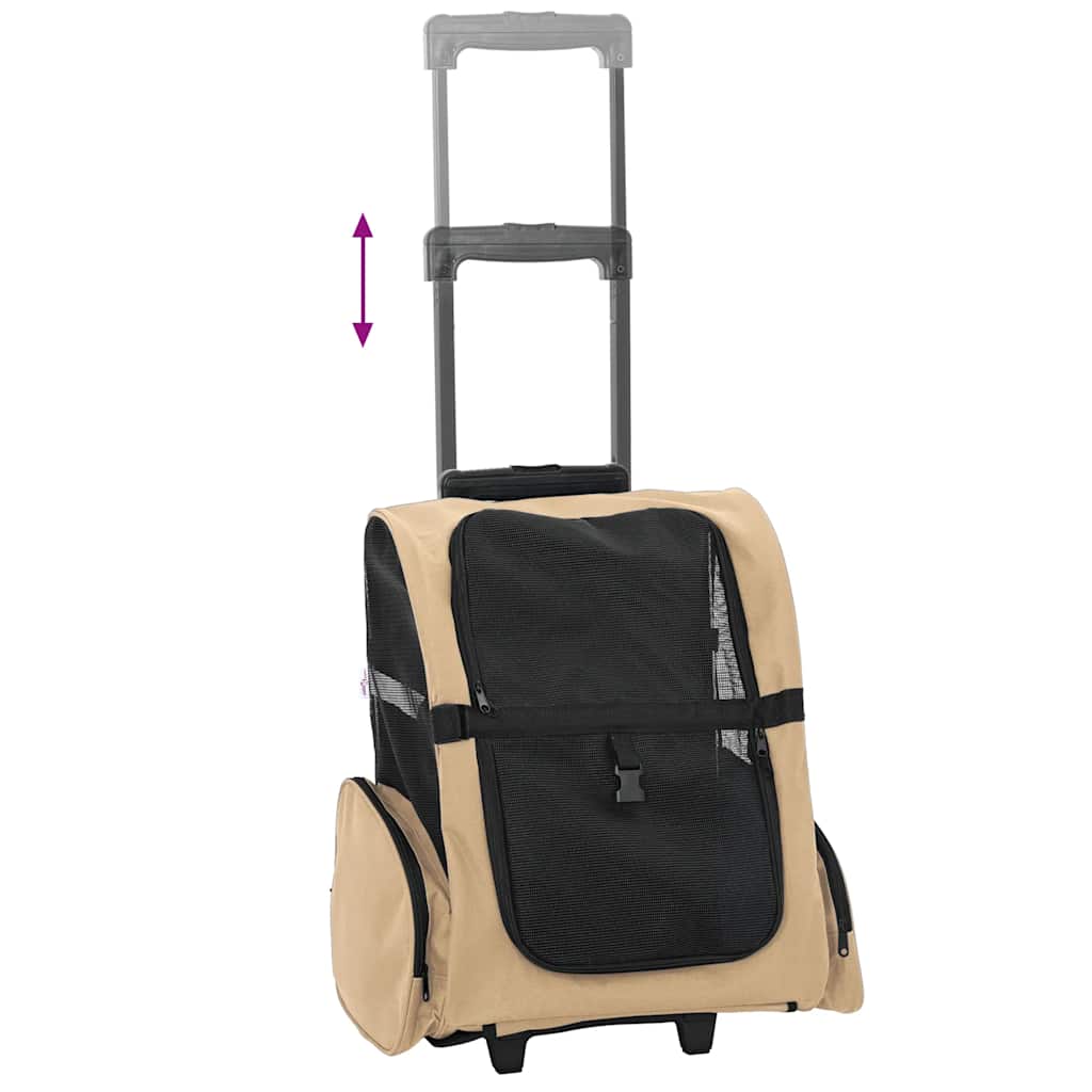Trolley für Haustiere 3-in-1 Faltbar Beige