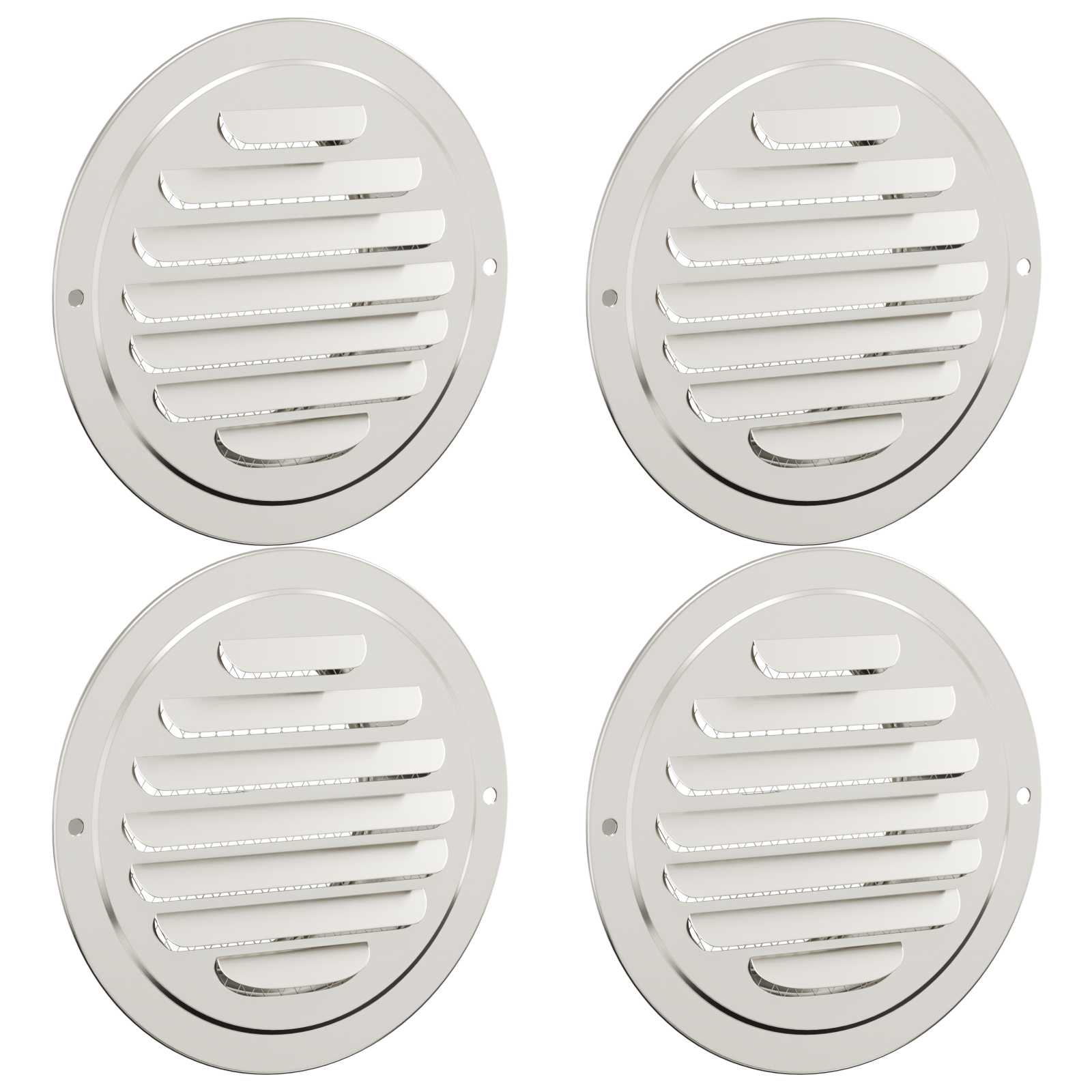 Lüftungsgitter 4 pcs Silber 80 mm Edelstahl