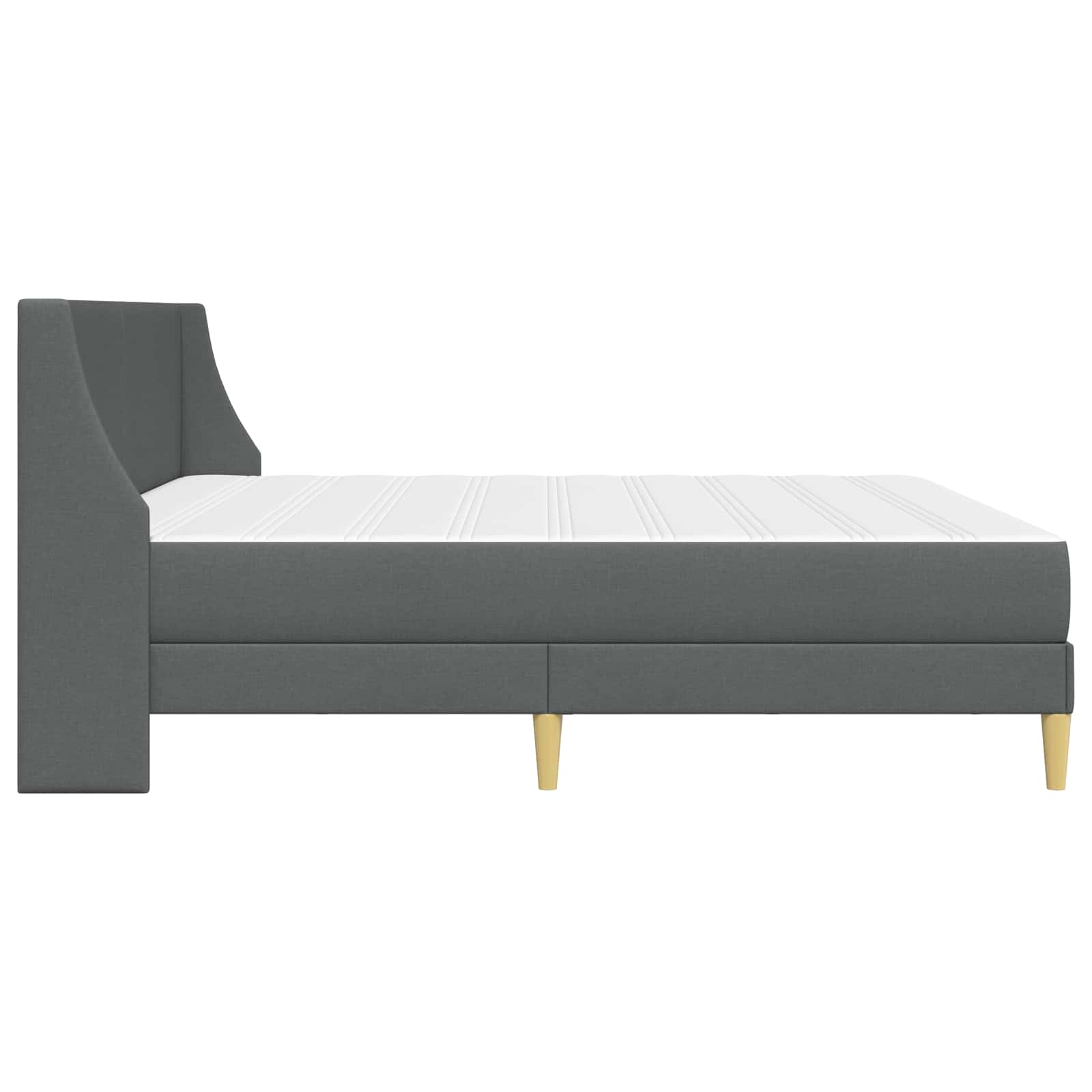 Bettgestell mit Matratze Hellgrau 80x 200 cm Polyester