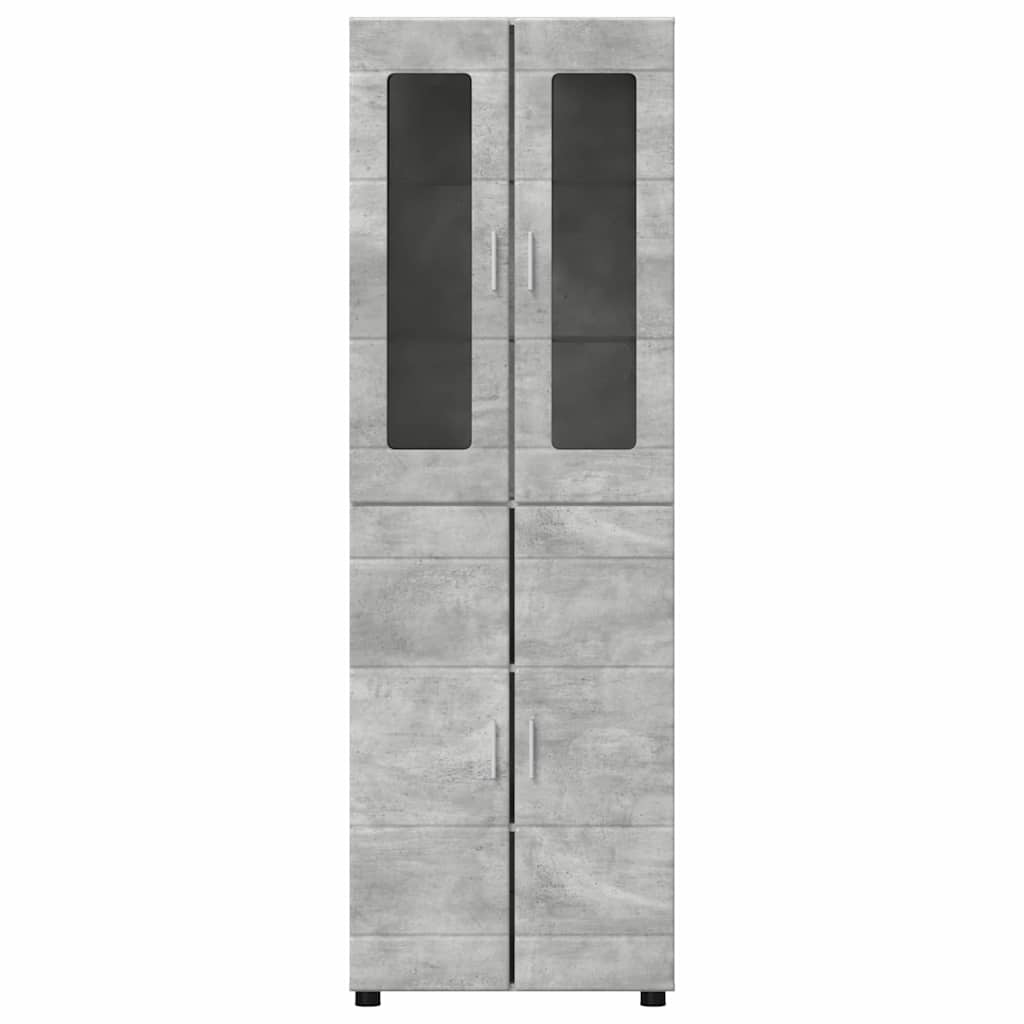 Highboard mit Regal FLORIN Weiß 60 x 35 x 182 cm Holzwerkstoff