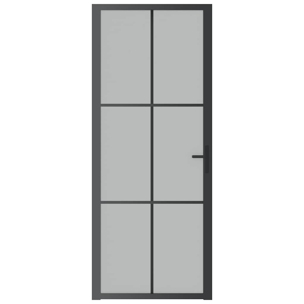 Innentür ESG Glas und Aluminium 76x201,5 cm Schwarz