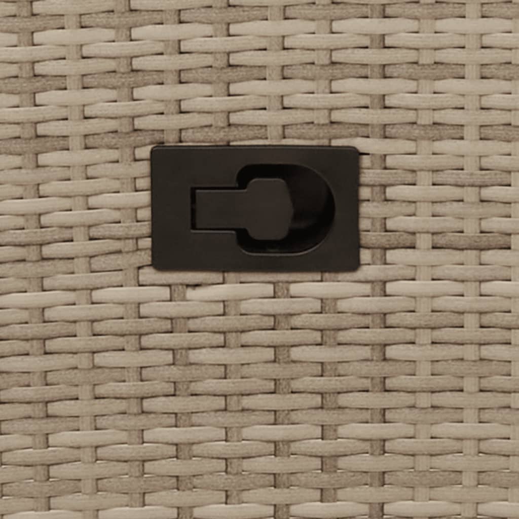 Gartensessel Verstellbar mit Kissen Schwarz Poly Rattan