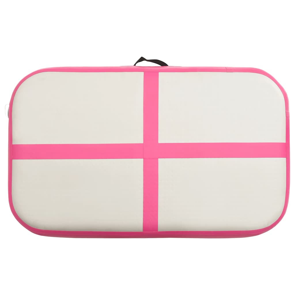 Aufblasbare Gymnastikmatte mit Pumpe 300×100×10 cm PVC Rosa