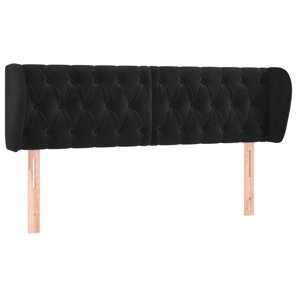 Kopfteil mit Ohren Dunkelblau 93x23x78/88 cm Samt