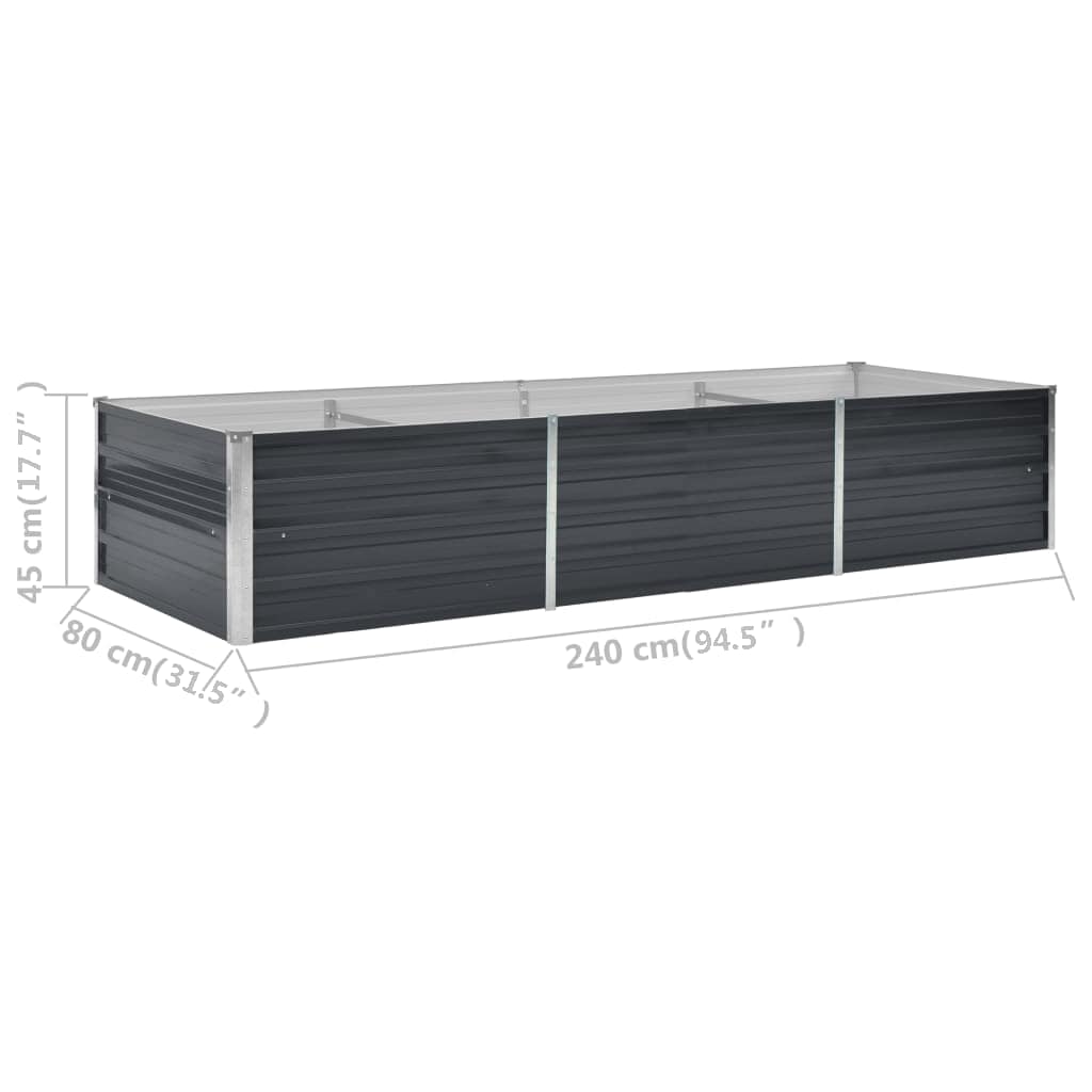 Hochbeet Anthrazit 160 x 80 x 77 cm Verzinkter Stahl