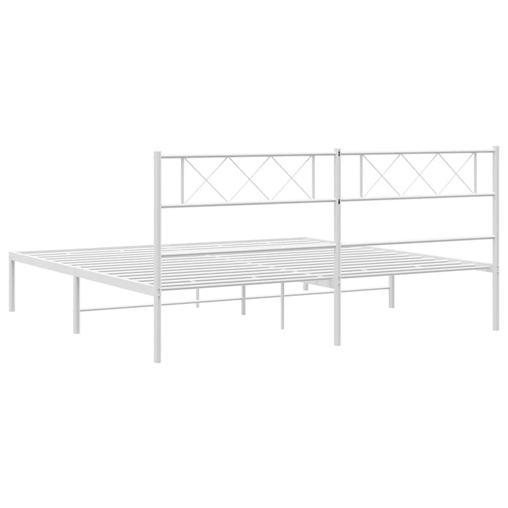 Bettgestell mit Kopfteil Metall Schwarz 100x190 cm