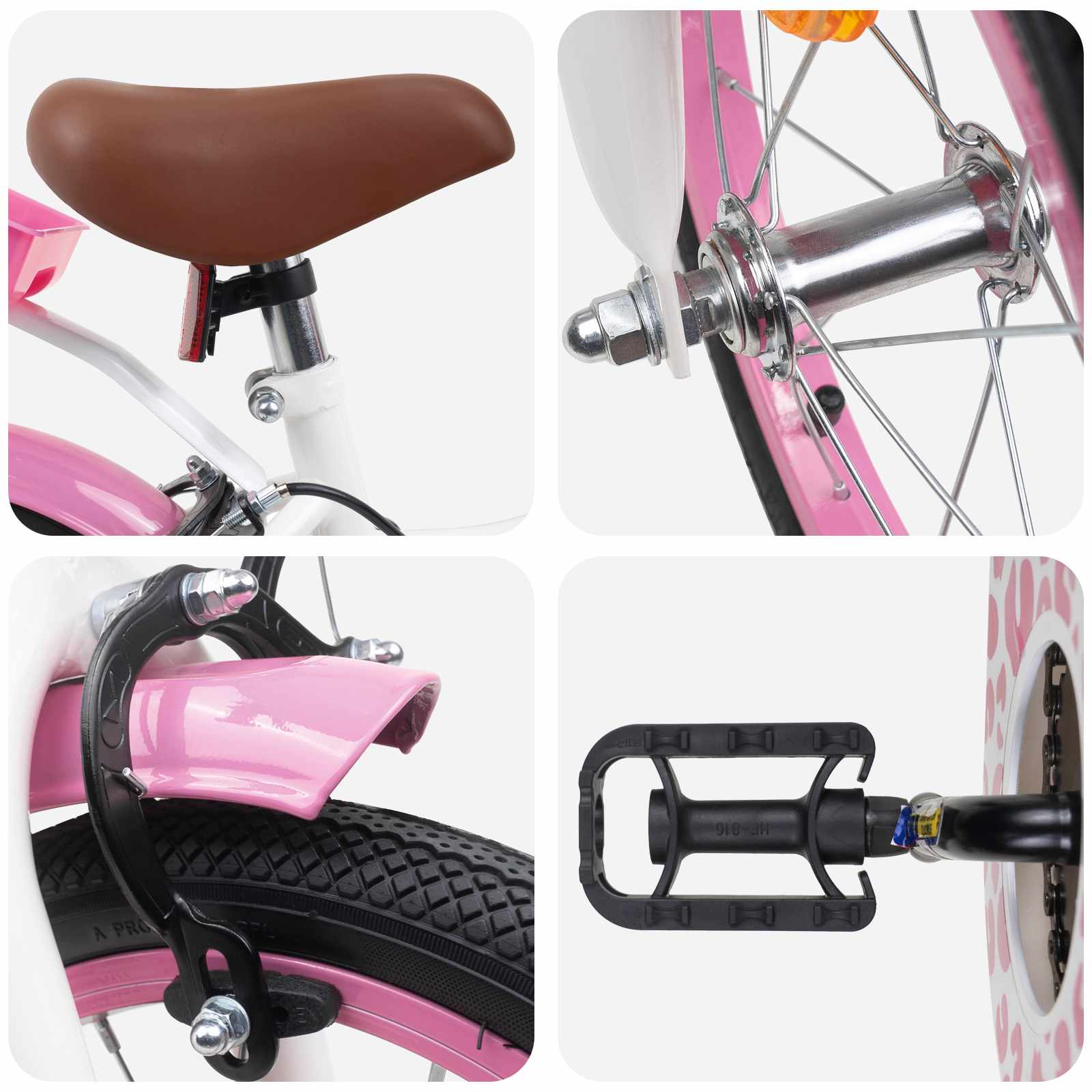 Kinderfahrrad Mit Stützrädern 12 Zoll für 2-4 Jahre alt Rosa