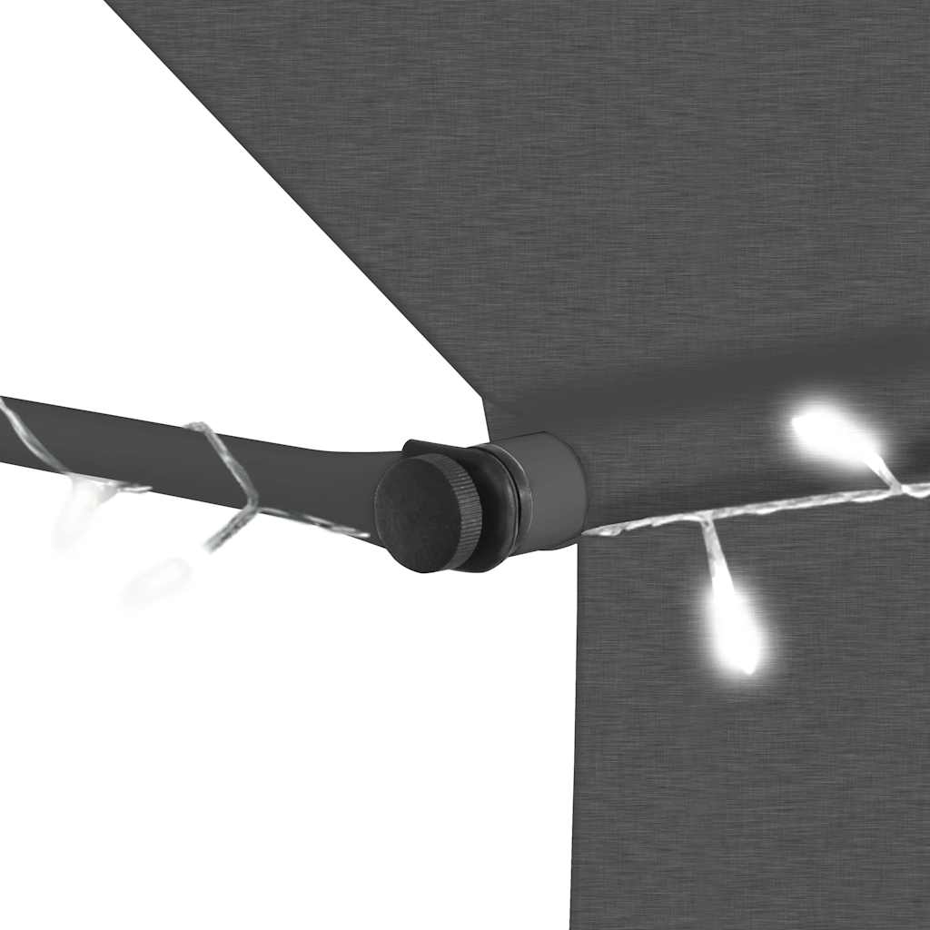 Einziehbare Markise Handbetrieben mit LED 100 cm Blau und Weiß
