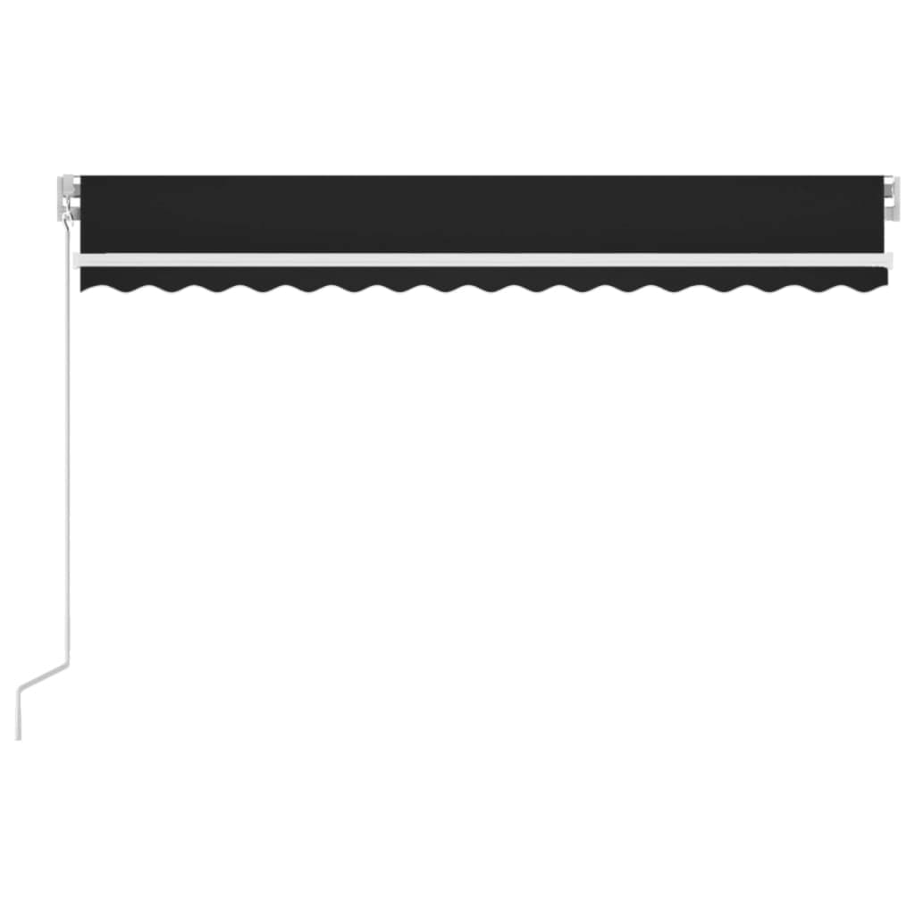 Markise Manuell Einziehbar mit LED 300x250 cm Blau und Weiß