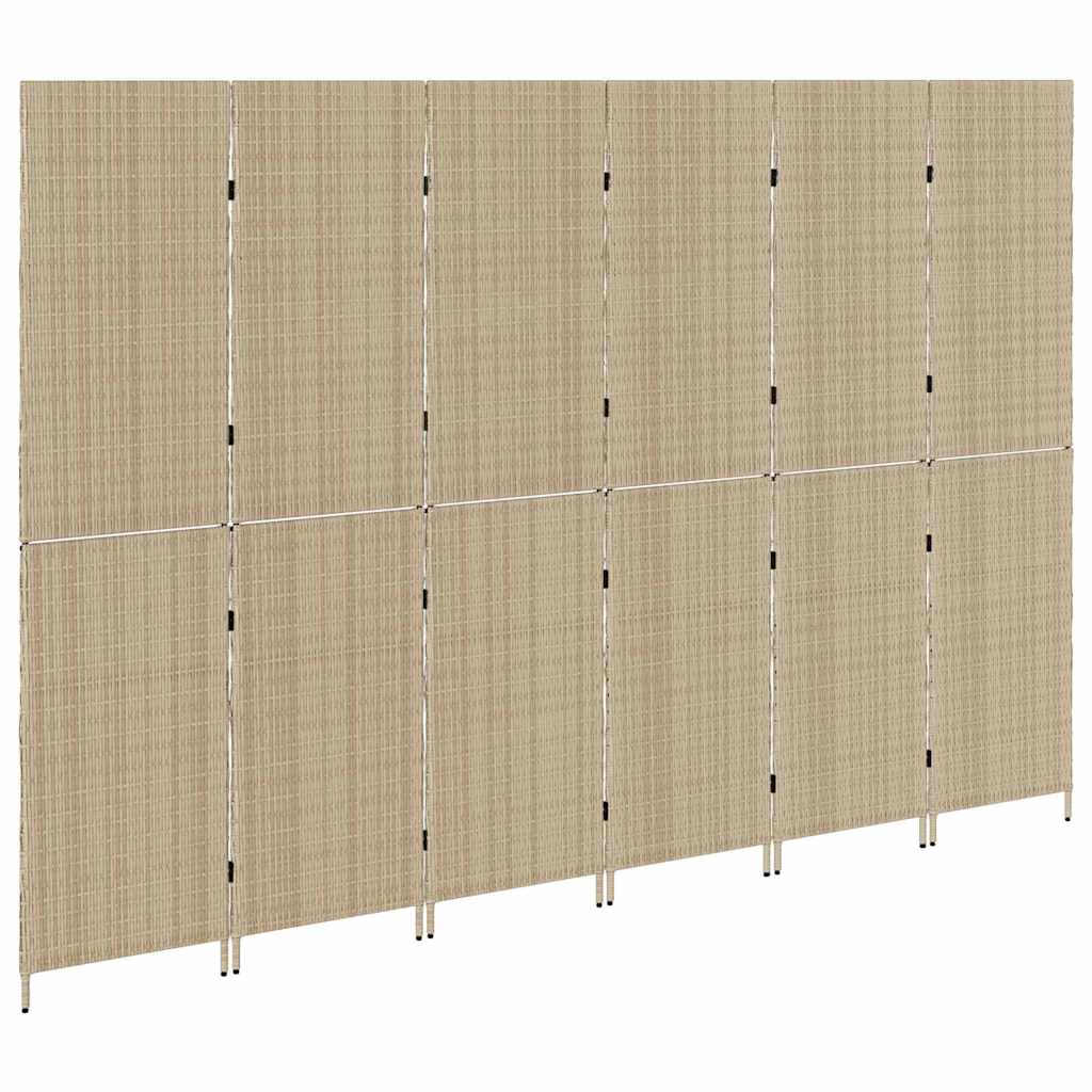 Raumteiler Schwarz 146 x 180 cm Poly-Rattan