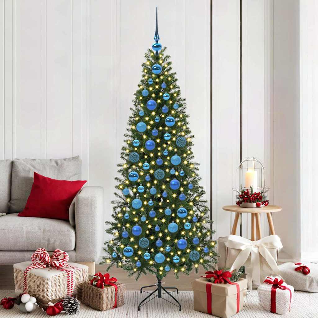 60-tlg. Weihnachtskugeln mit Weihnachtsbaumspitze 150 LEDs