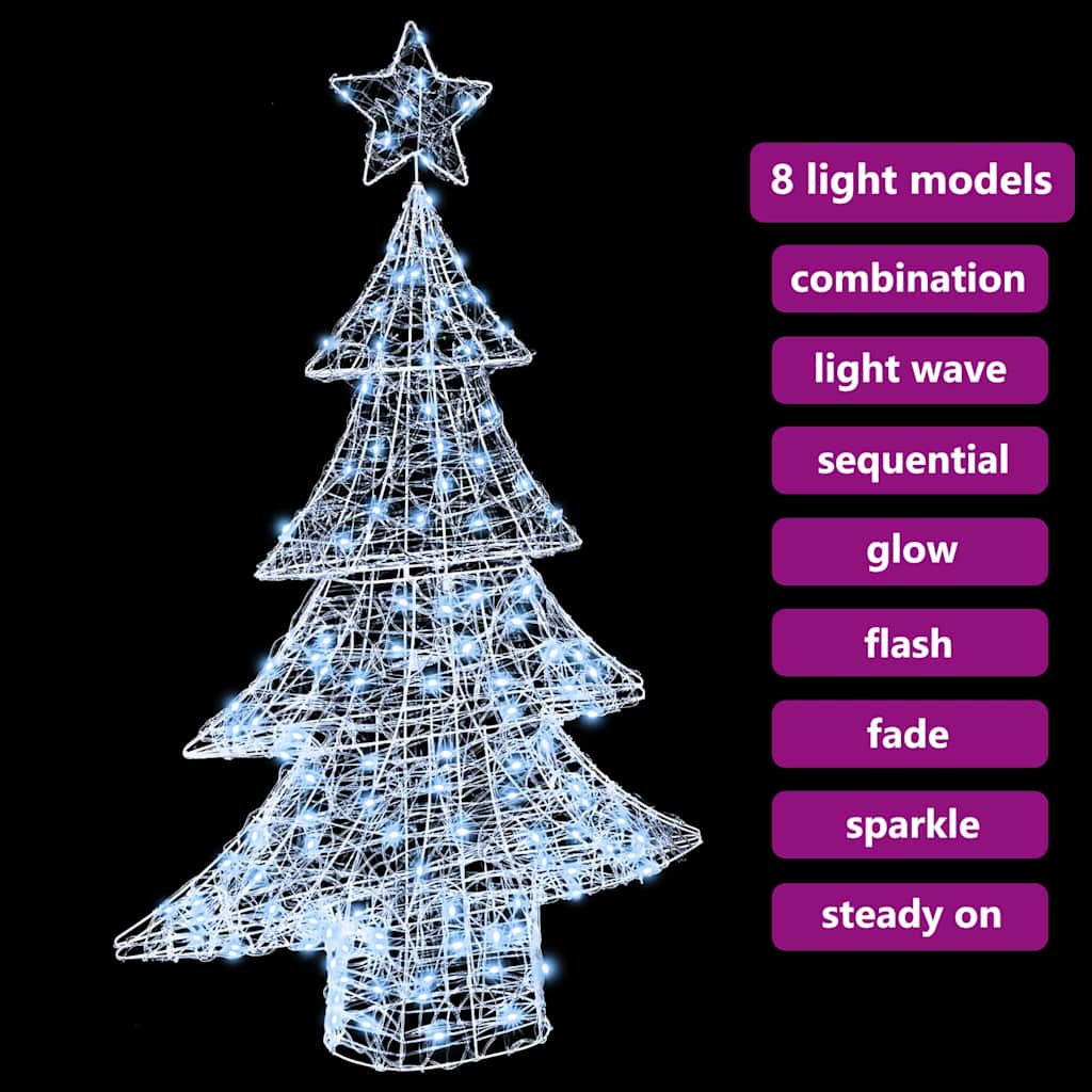 Weihnachtsbaum mit 100 LEDs Warmweiß 120 cm Acryl