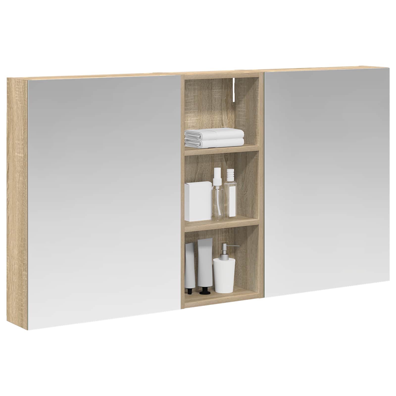 Badezimmerschrank-Set 3 pcs 80 x 10,5 x 50 cm Holzwerkstoff