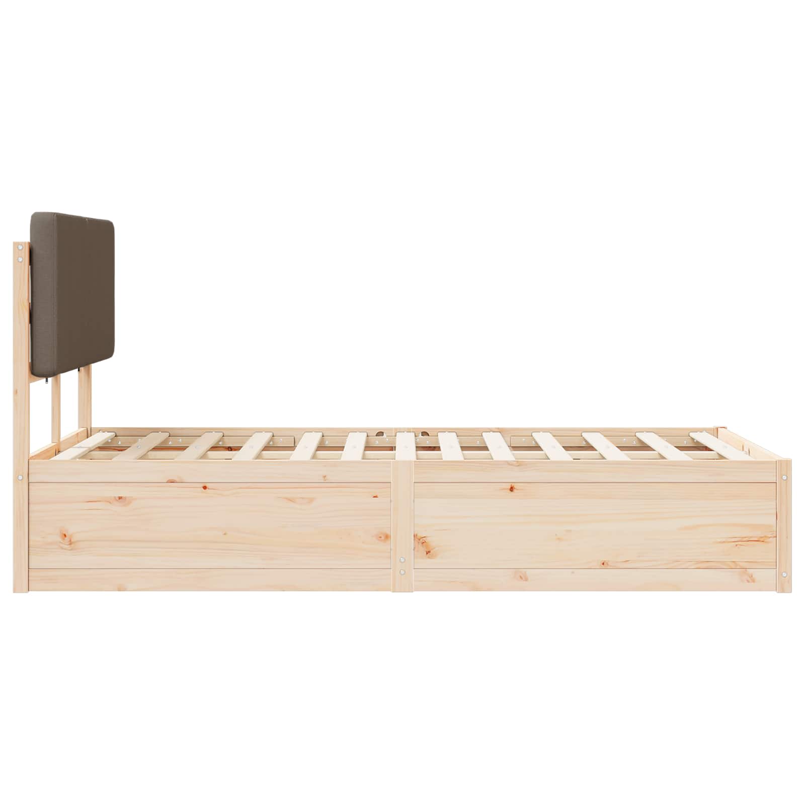 Bettgestell mit gepolstertem Kopfteil Hellgrau 200 x 200 cm